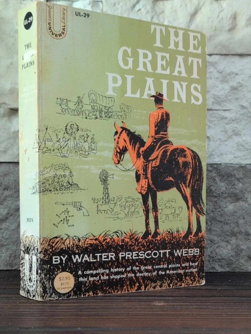 Rare 1931 The Great Plains by Walter Prescott Webb Vintage Cowboy Art Cover